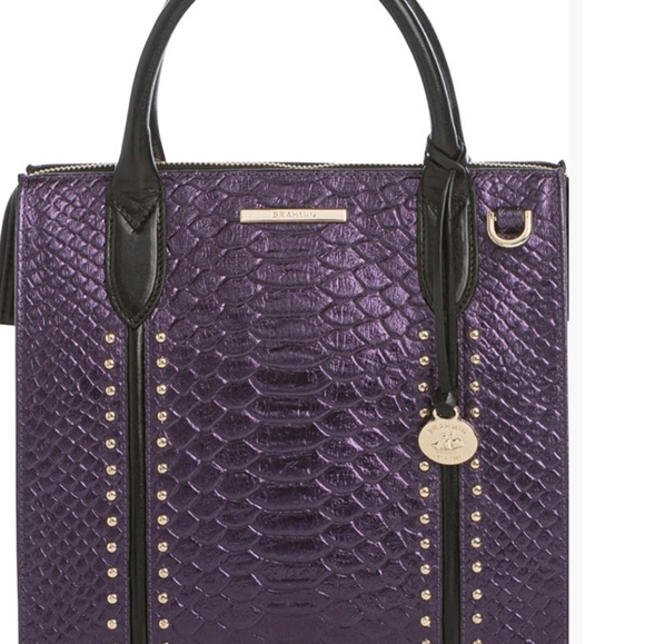 🔹️ Brahmin🔹️ RARE🔥  Small Caroline Ultraviolet Altair Genuine Leather ✨️💜 - Picture 7 of 16